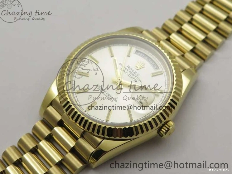 1218 Day-Date 40mm 228239 BP New Dial Version 904 YG Silver Stick Markers Dial on YG President Bracelet A Sophisticated 2807